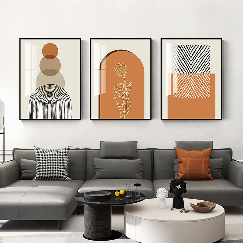 Framed Geometric Landscape Art Set Homeandso