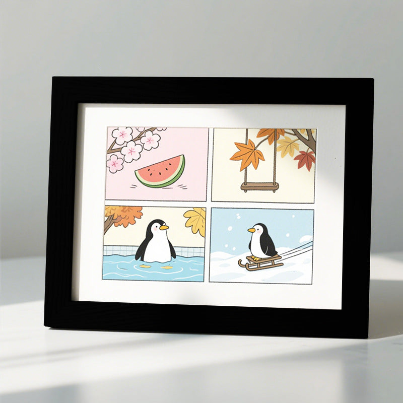 Whimsical Penguin Themed Art Frame