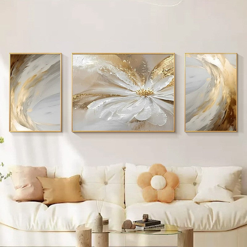 Abstract Floral Triptych Canvas Art Homeandso