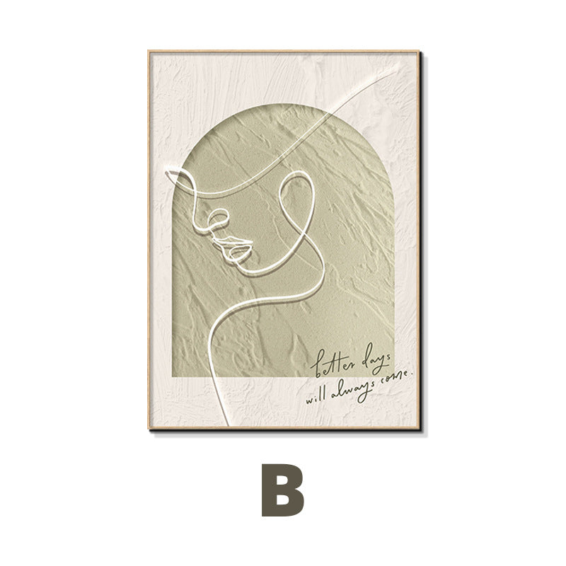 Abstract Contemplative Line Art Framed Wall Decor Homeandso