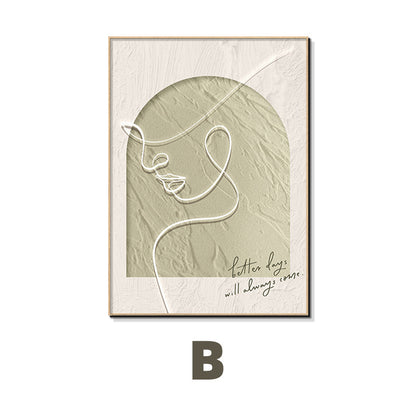Abstract Contemplative Line Art Framed Wall Decor Homeandso