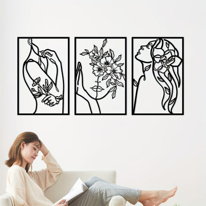 Floral Silhouette Wall Art Set Homeandso