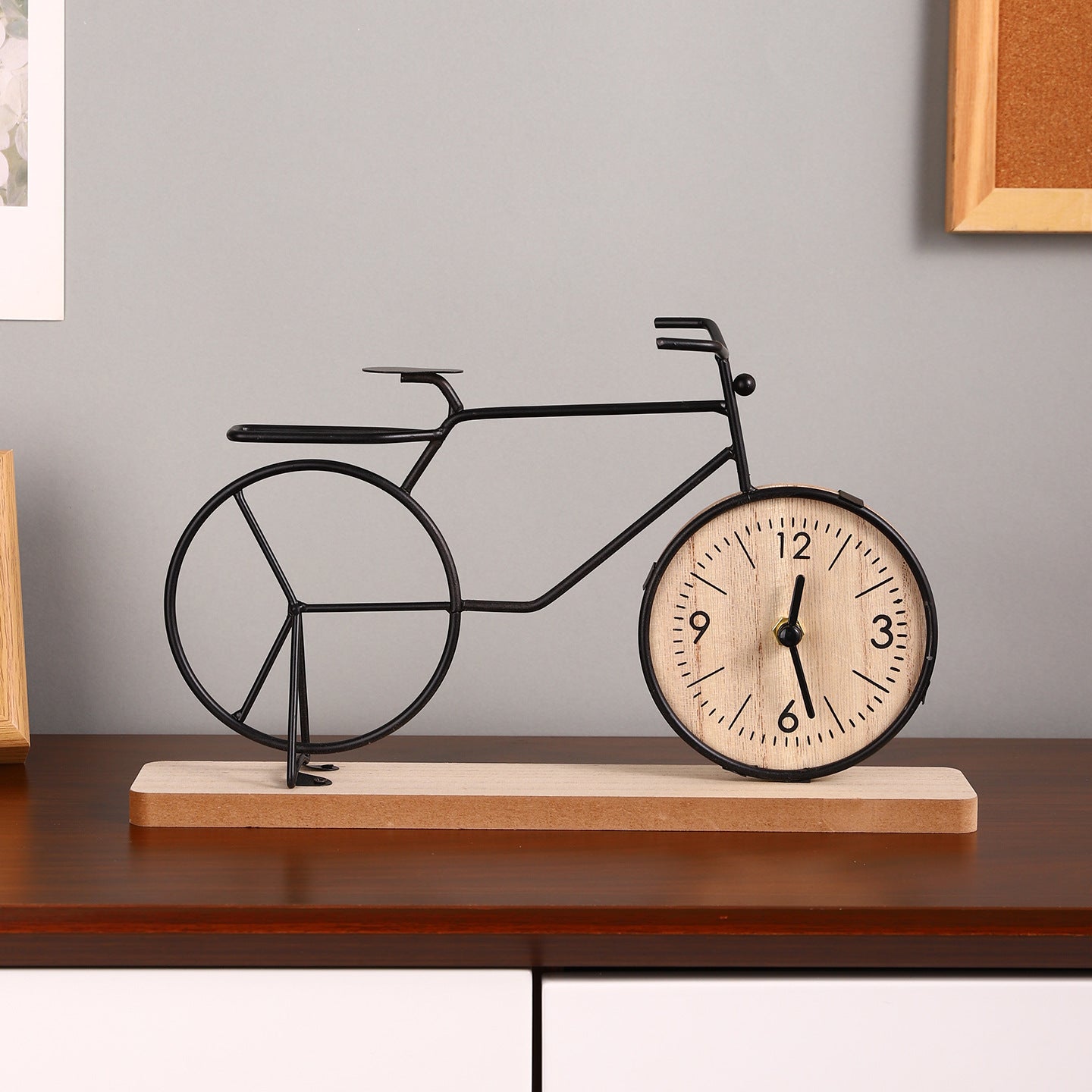 Bicycle-Themed Decorative Analog Clock Homeandso