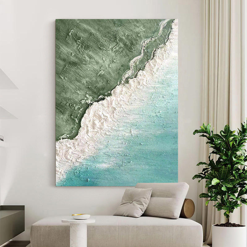 Textured Coastal Wave Canvas Artwork Homeandso