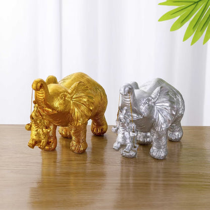 Decorative Elephant Family Sculpture Homeandso