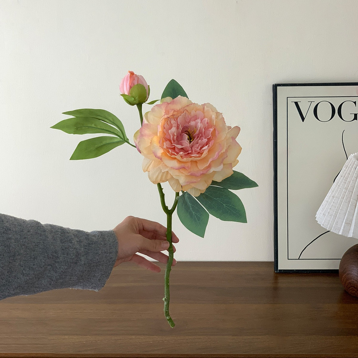 Faux Floral Rose Stem
