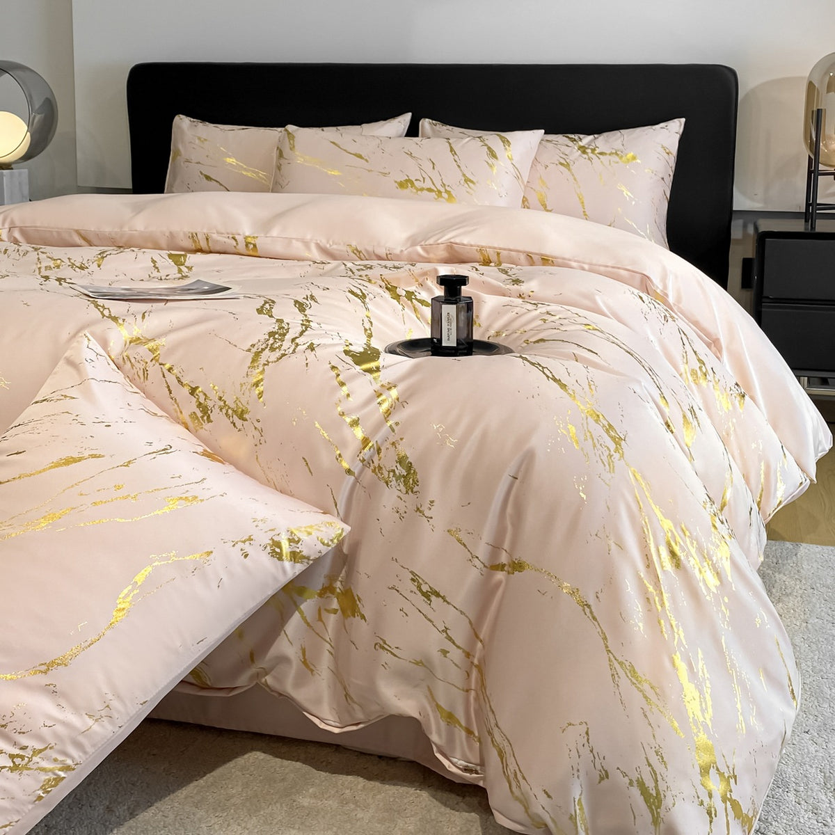 Decorative Elegant Marble Pattern Bedding Set Homeandso