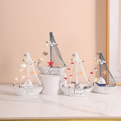 Nautical-Themed Decorative Sailing Boat Model Homeandso