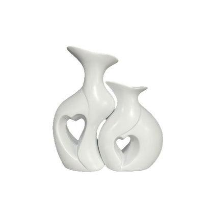 Elegant Heart-Shaped Ceramic Flower Vase Homeandso