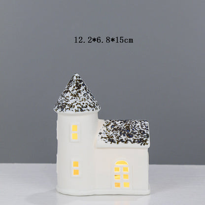 Ceramic Cottage Candle Holder Homeandso