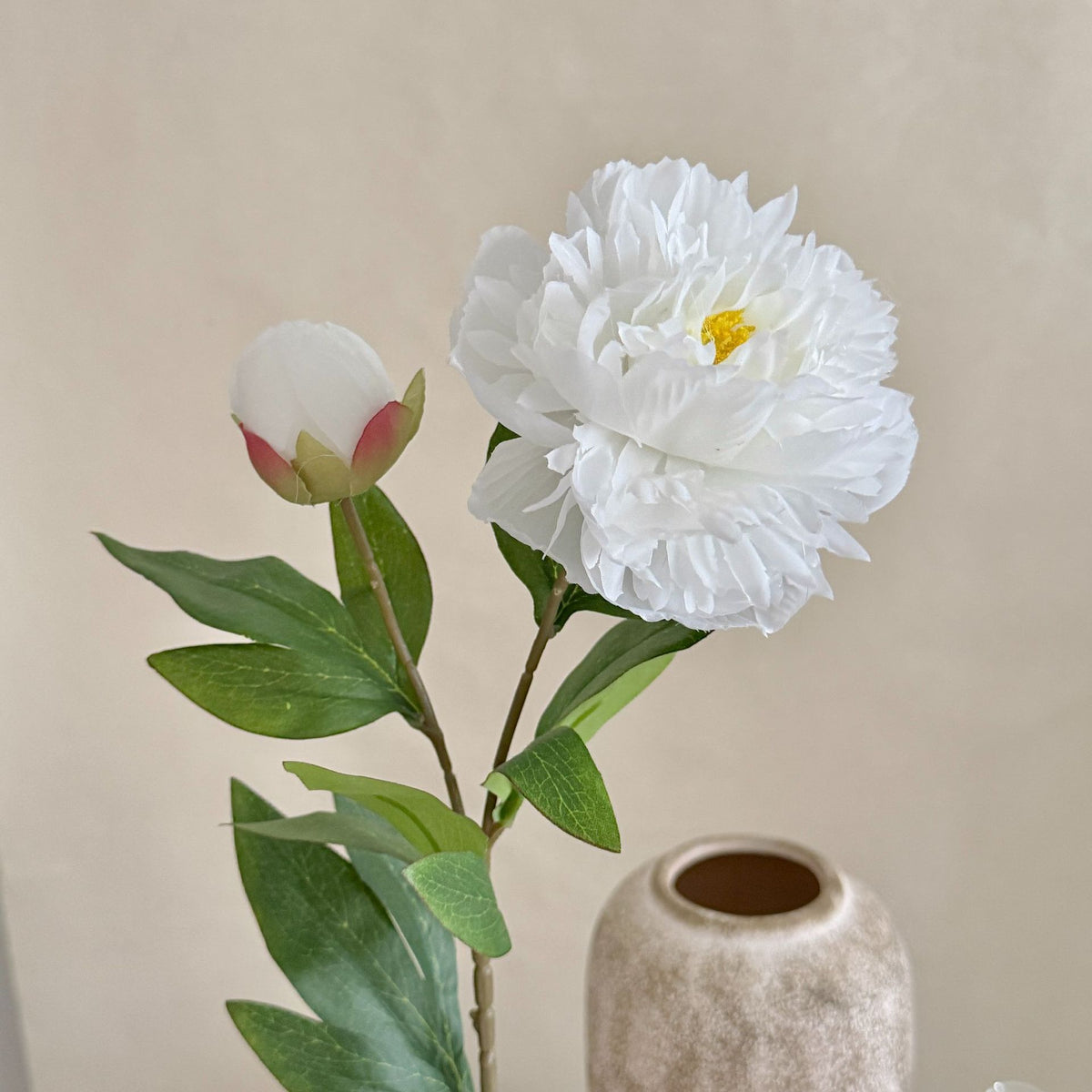 Realistic Peony Floral Stem for Home Decor
