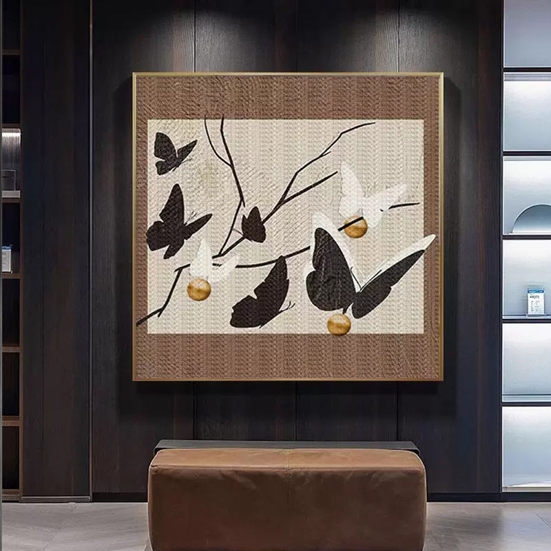 Artistic Butterfly Motif Framed Wall Art Homeandso