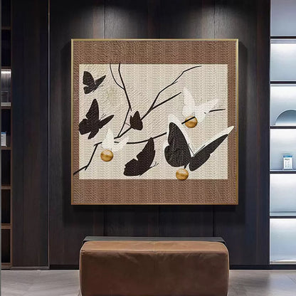 Artistic Butterfly Motif Framed Wall Art Homeandso