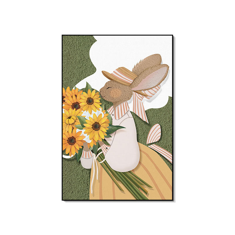 Whimsical Bunny Illustration Wall Art Homeandso