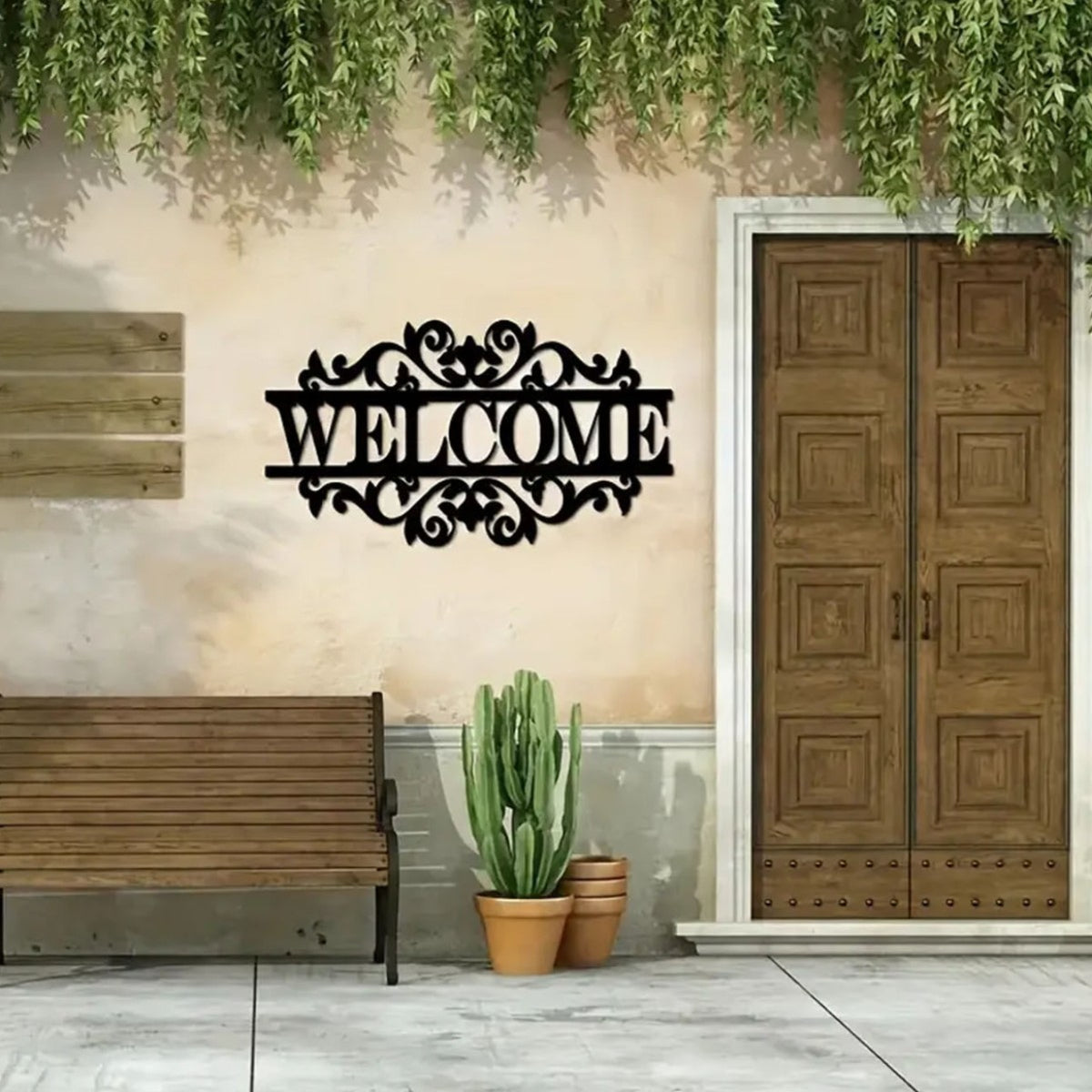 Ornate Welcome Wall Sign Homeandso