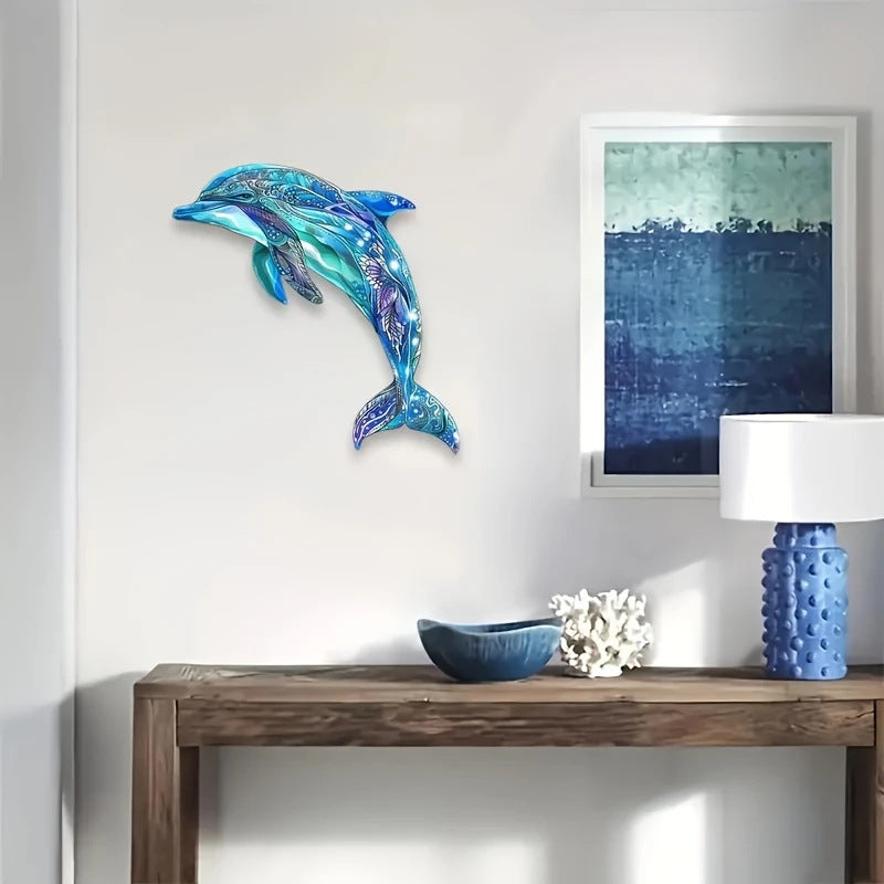 Artistic Dolphin Wall Sculpture Homeandso