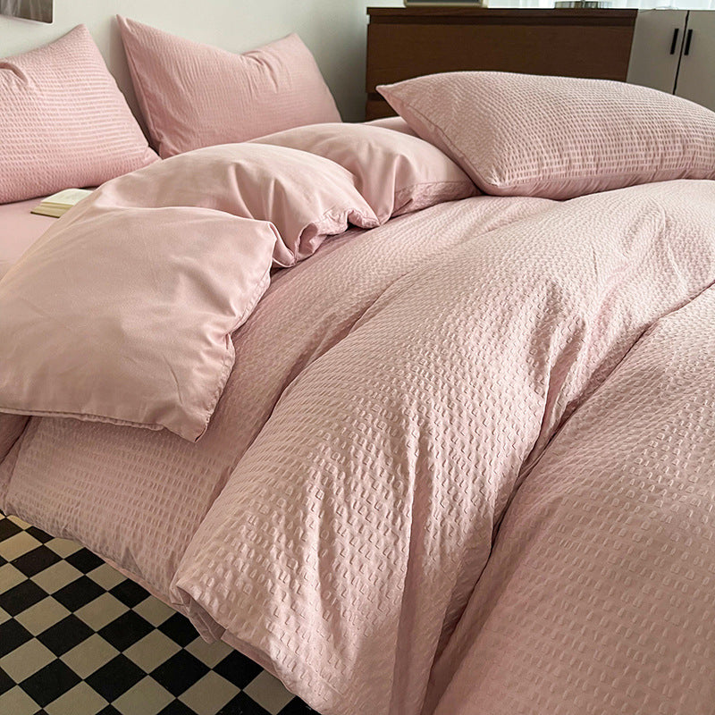 Premium Waffle-Textured Duvet Cover Set