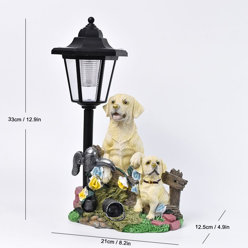 Outdoor Garden Solar Lantern with Stork Figurine Homeandso