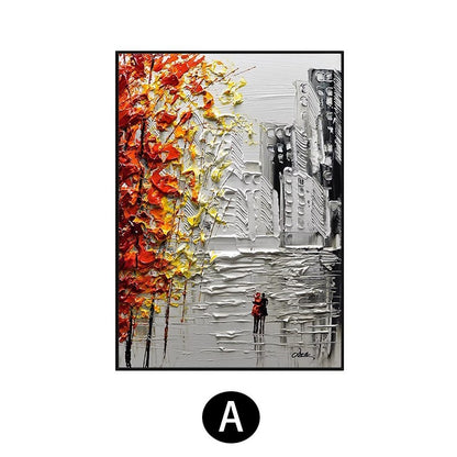 Textured Cityscape Oil Painting Homeandso