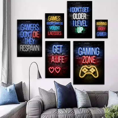 Gaming-Themed Neon Wall Art Homeandso