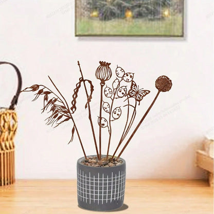 Decorative Metal Garden Stake Set Homeandso