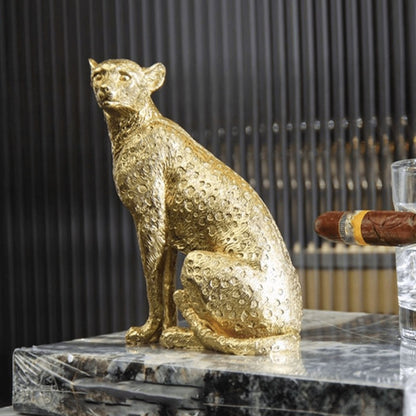 Decorative Golden Leopard Figurine Homeandso