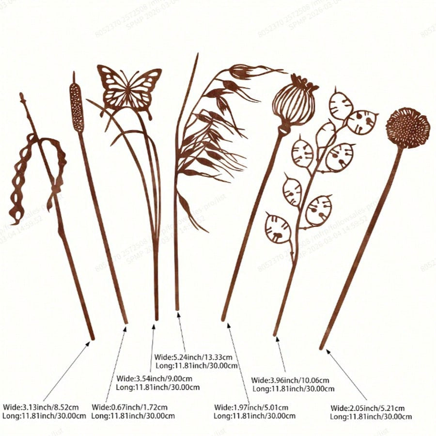 Decorative Metal Garden Stake Set Homeandso