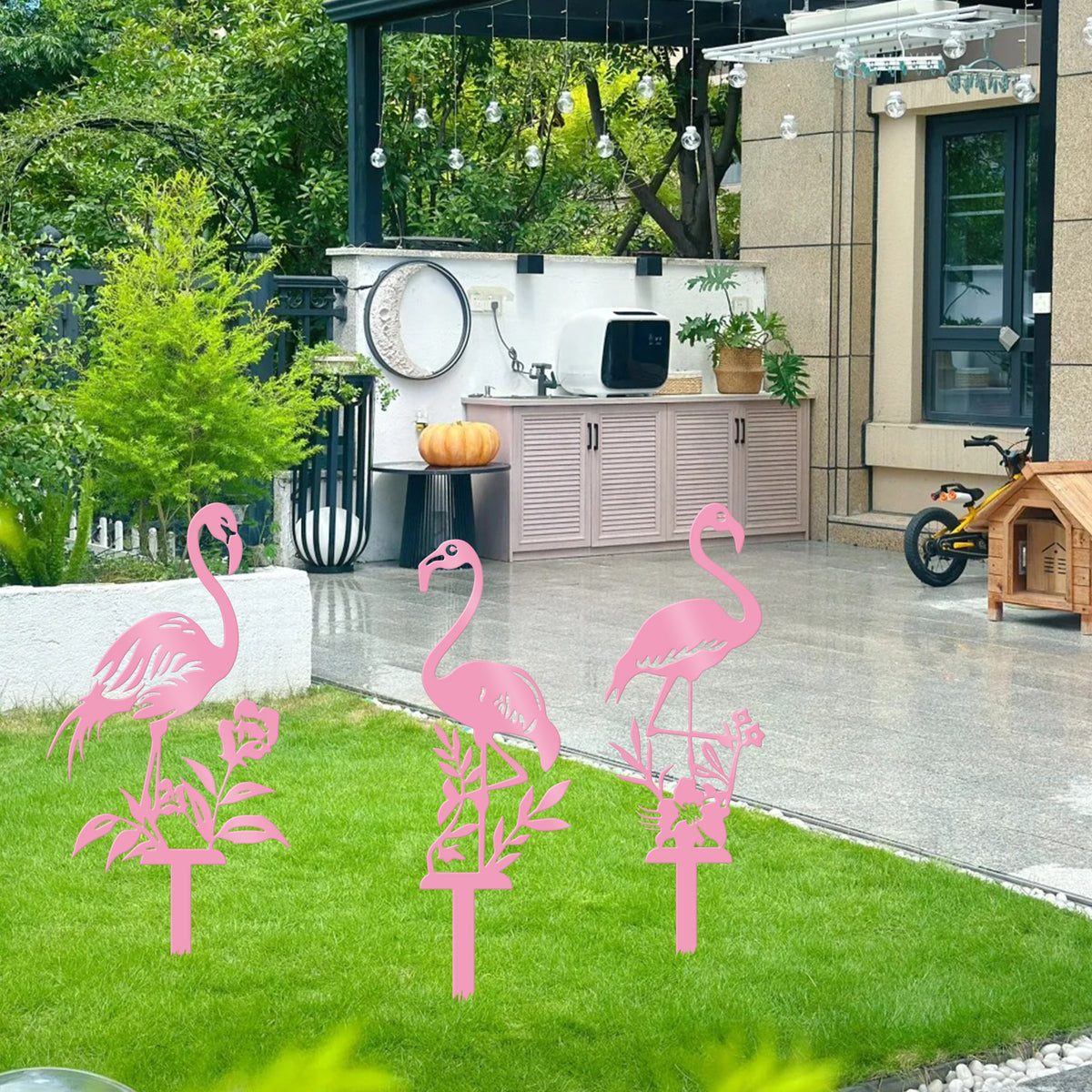 Decorative Flamingo Garden Stakes Homeandso