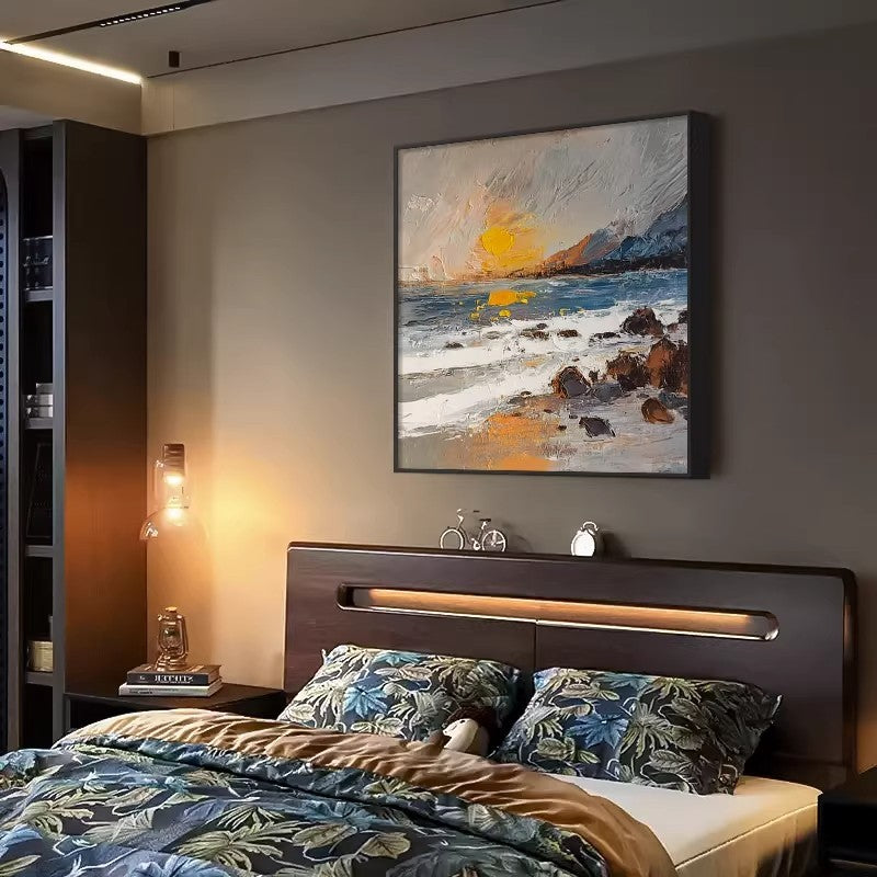 Textured Seascape Canvas Wall Art Homeandso