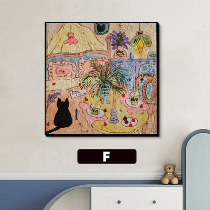 Whimsical Cat-Themed Decorative Wall Art Homeandso