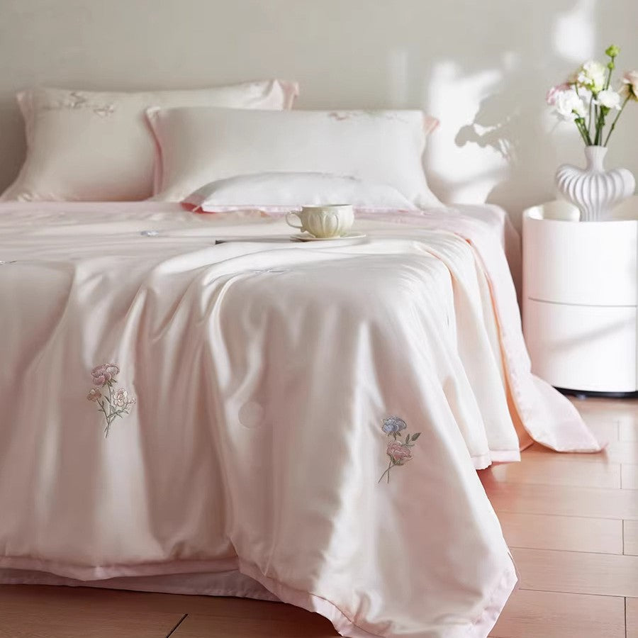 Elegant Embroidered Satin Duvet Cover Set Homeandso
