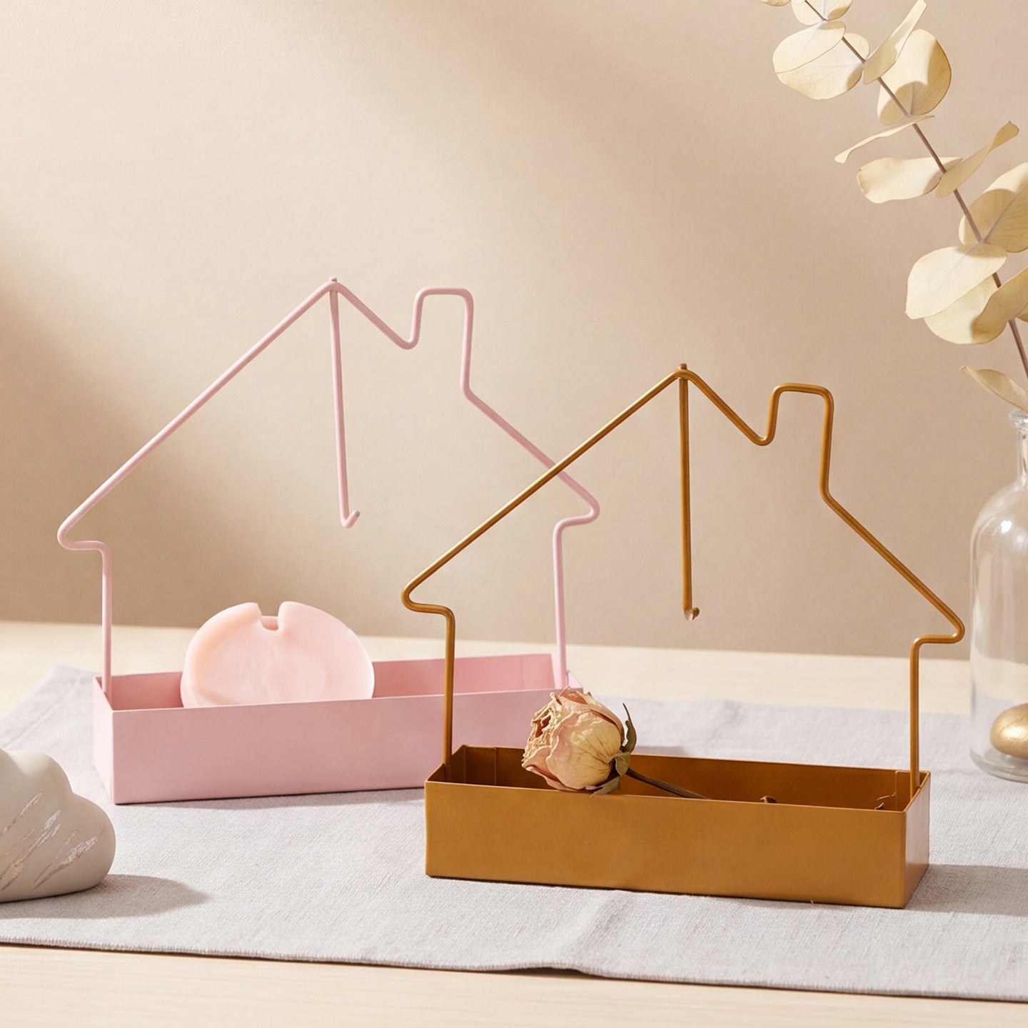 House-Shaped Decorative Metal Organizer Homeandso