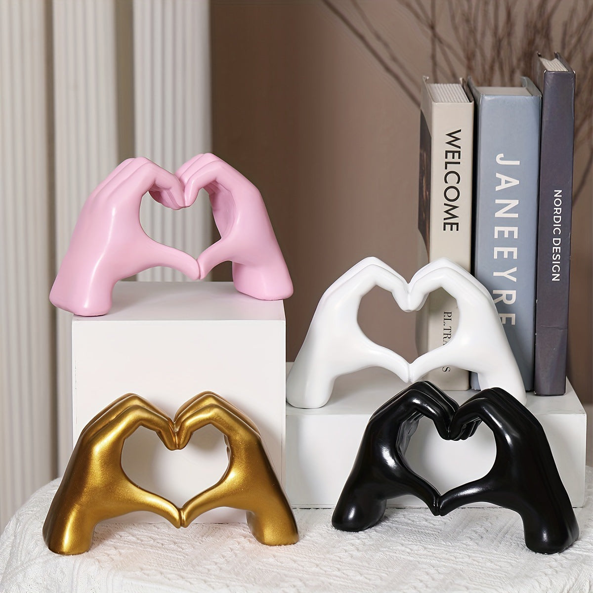 Heart-Shaped Hand Gesture Sculpture Homeandso