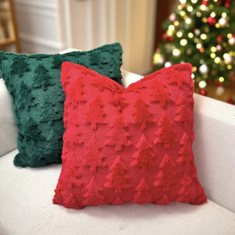 Textured Holiday-Themed Decorative Cushion