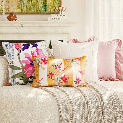 Artistic Butterfly Embroidered Decorative Throw Pillow