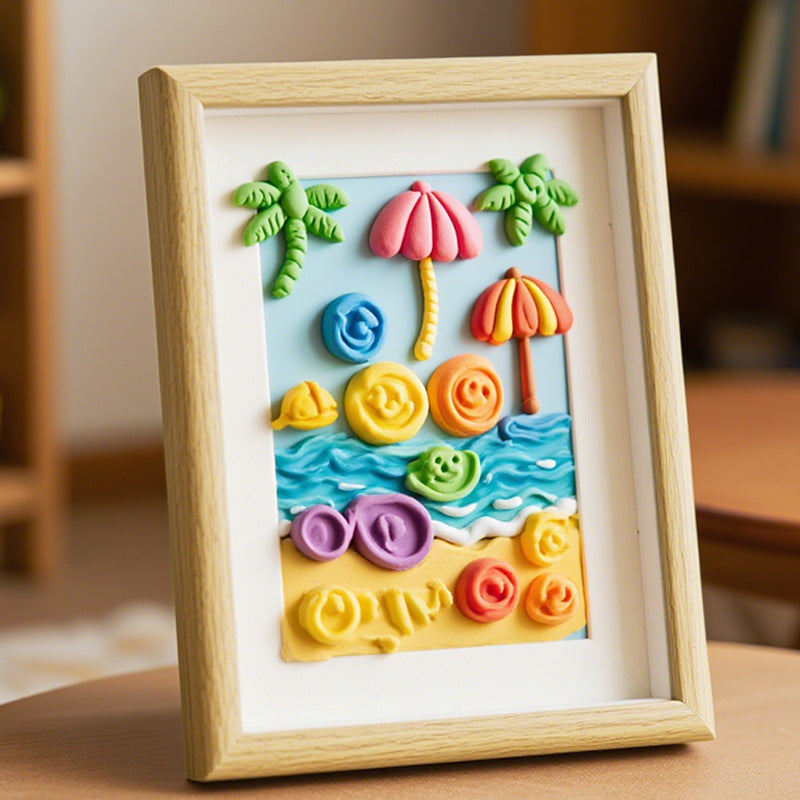 3D Beach Scene Art Frame