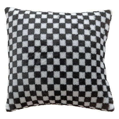 Plush Checkered Throw Pillow