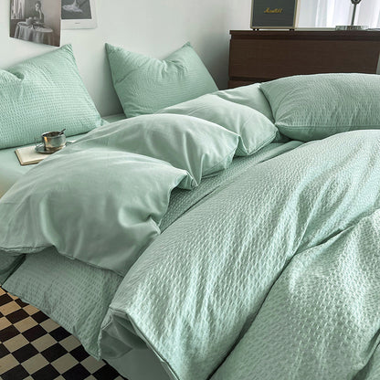 Premium Waffle-Textured Duvet Cover Set