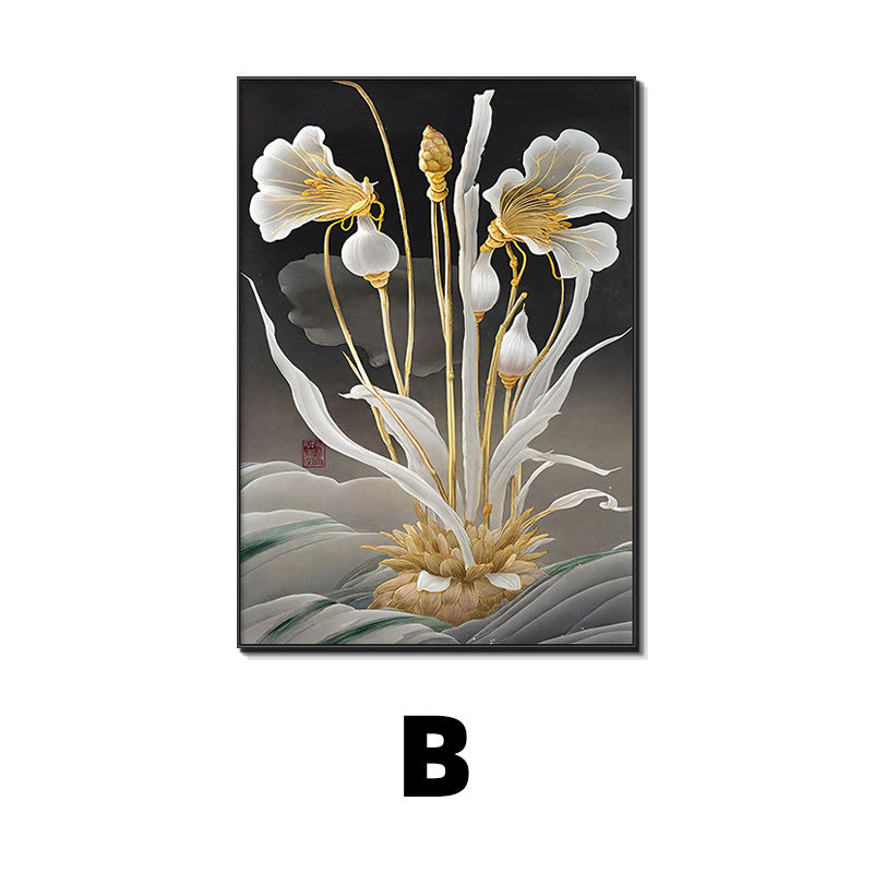 Elegant Lotus Flower Framed Art Homeandso