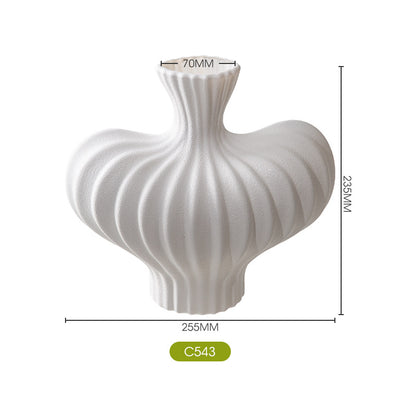 Decorative Ribbed Ceramic Vase Homeandso
