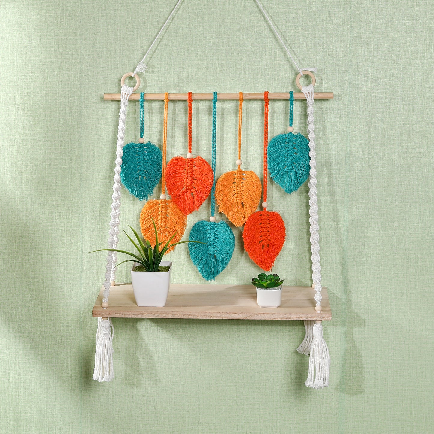Leaf Motif Macrame Wall Hanging Homeandso