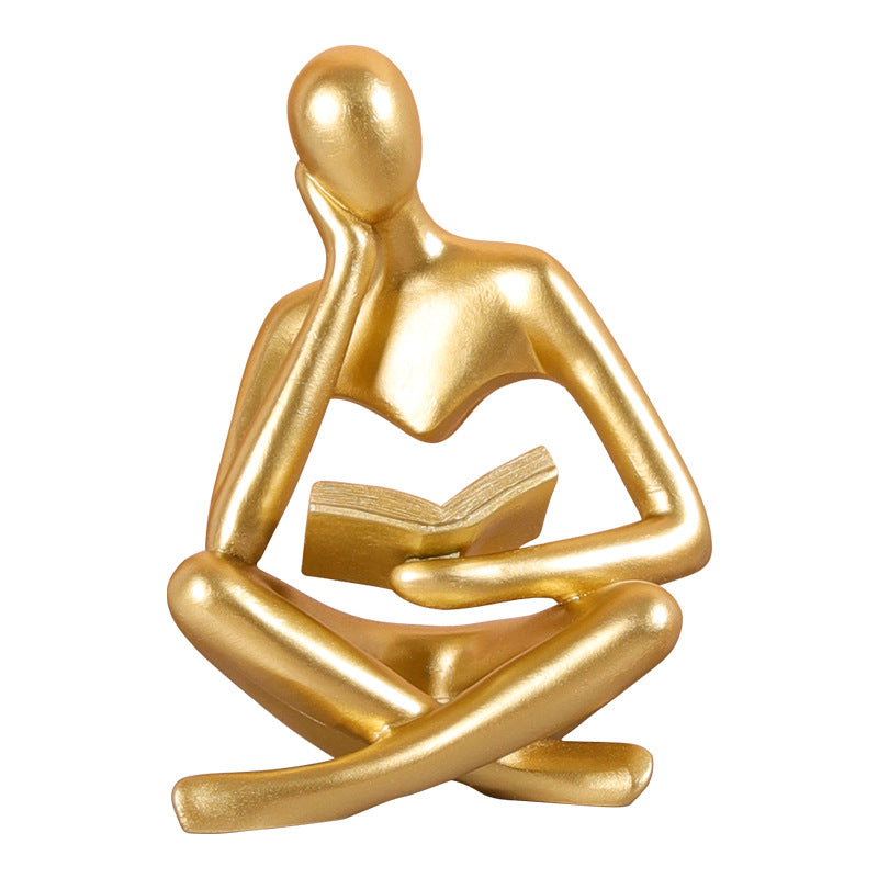 Contemporary Reading Figurine Homeandso