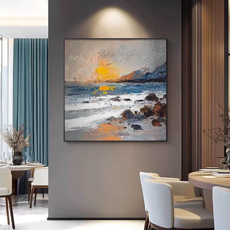Textured Seascape Canvas Wall Art Homeandso