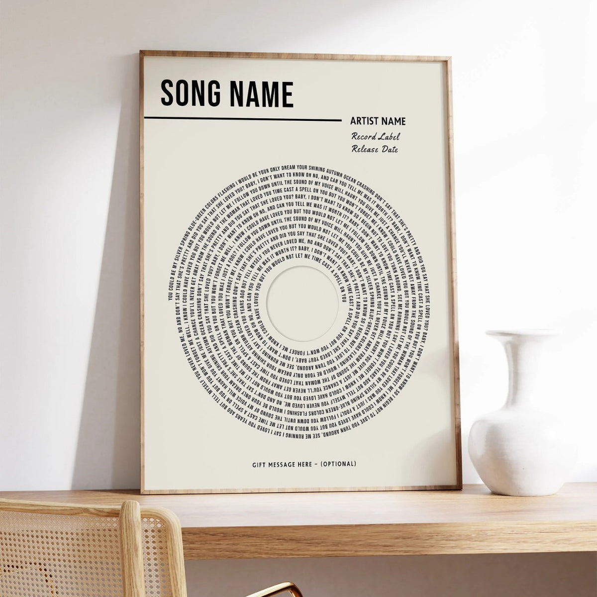 Personalized Song Lyrics Art Print Homeandso
