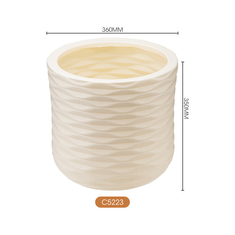 Decorative Textured Ceramic Planter Homeandso