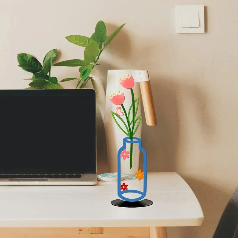 Decorative Floral Metal Vase Homeandso