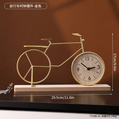 Bicycle-Themed Decorative Analog Clock Homeandso