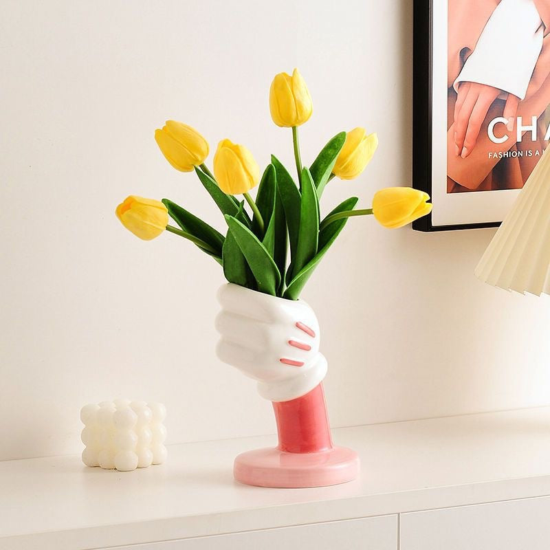 Artistic Hand Figurine Flower Vase Homeandso