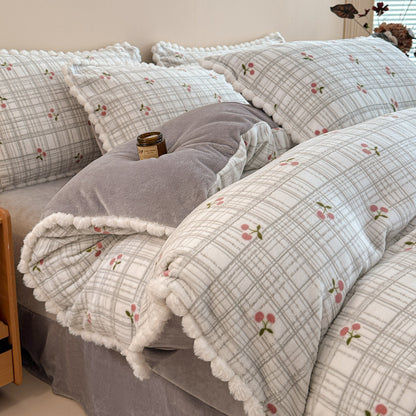 Plush Fleece Bedding Set Homeandso