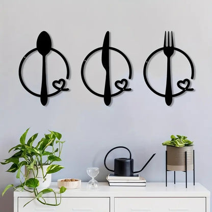 Elegant Dining Utensil Wall Art Homeandso